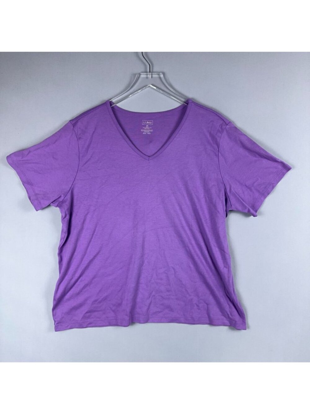 L.L. Bean T-Shirt Size 2X Purple V-Neck 100% Supima Cotton Short Sleeves - Picture 5 of 12